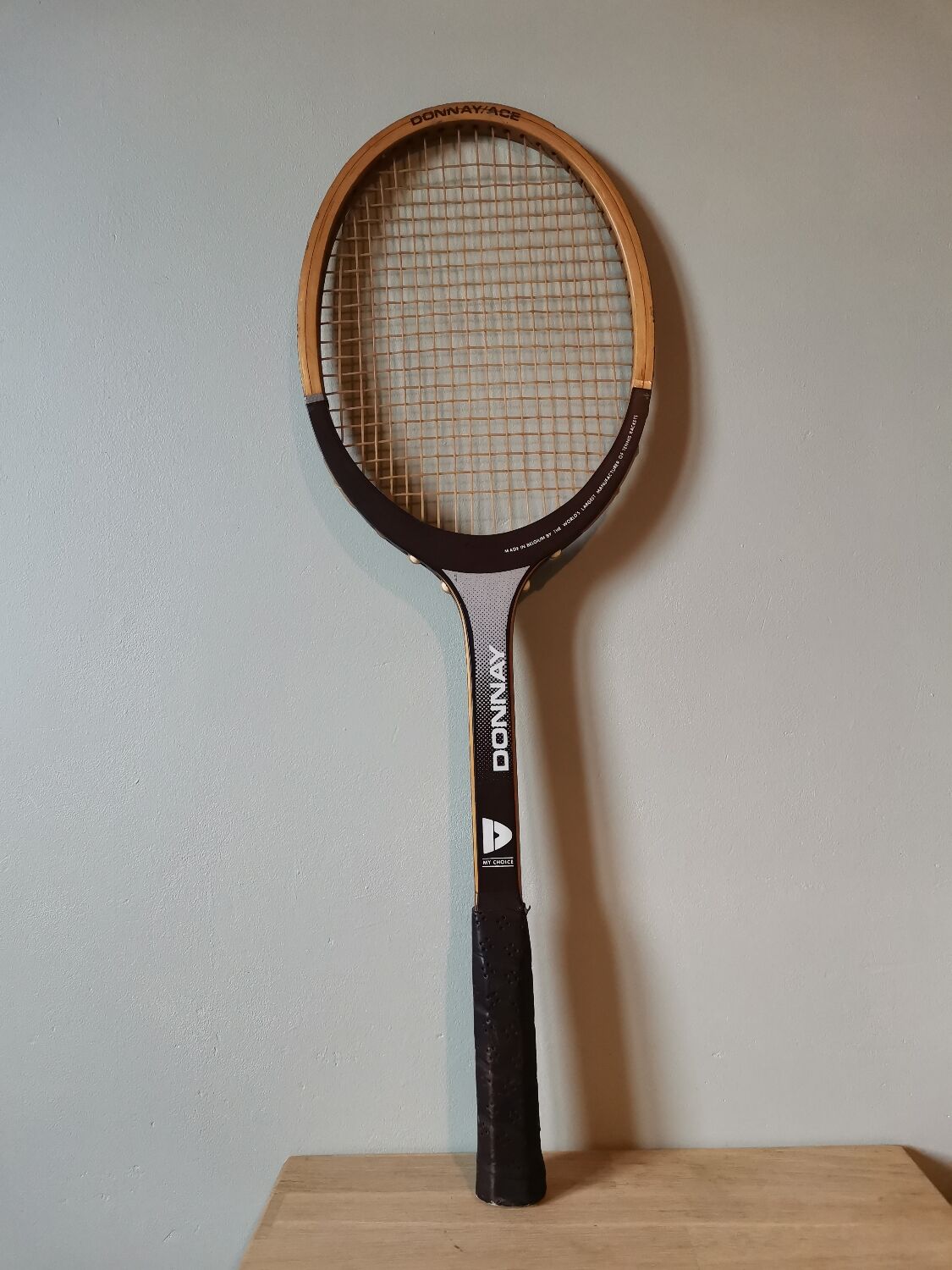 Tennis racket wood vintage donnay bjou borg made in belgium
