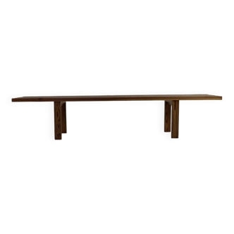 Simple wooden slat bench