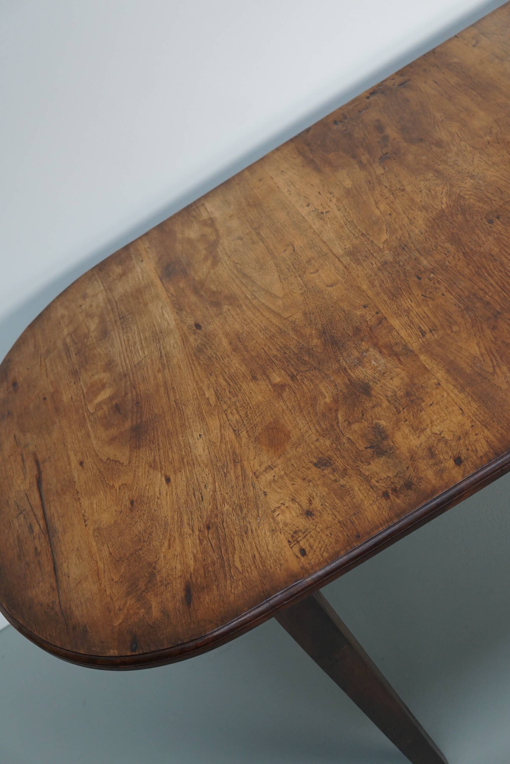 Large Oval Dutch Rustic Farmhouse Teak Dining Table