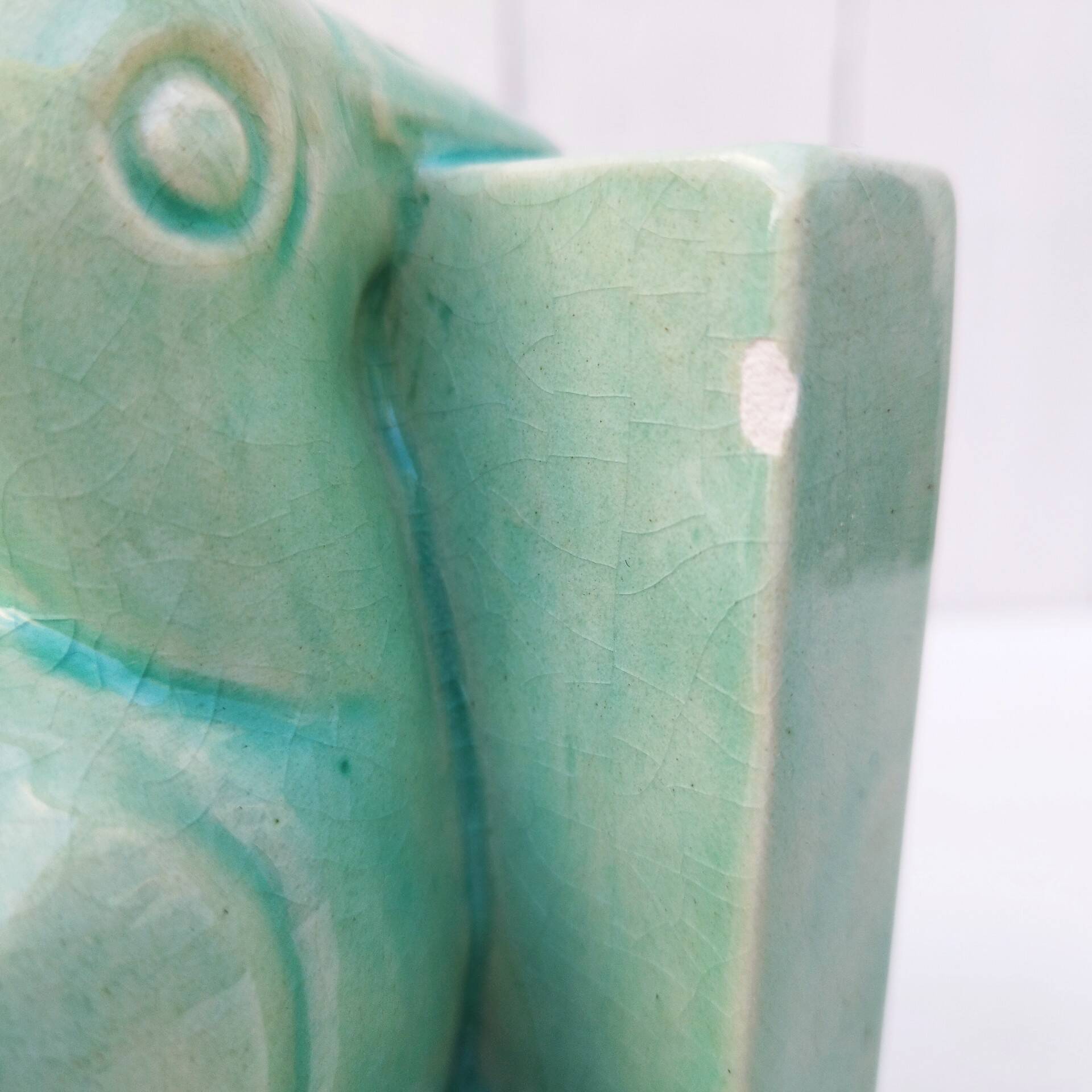 Art deco ceramic bookend Pelican birds