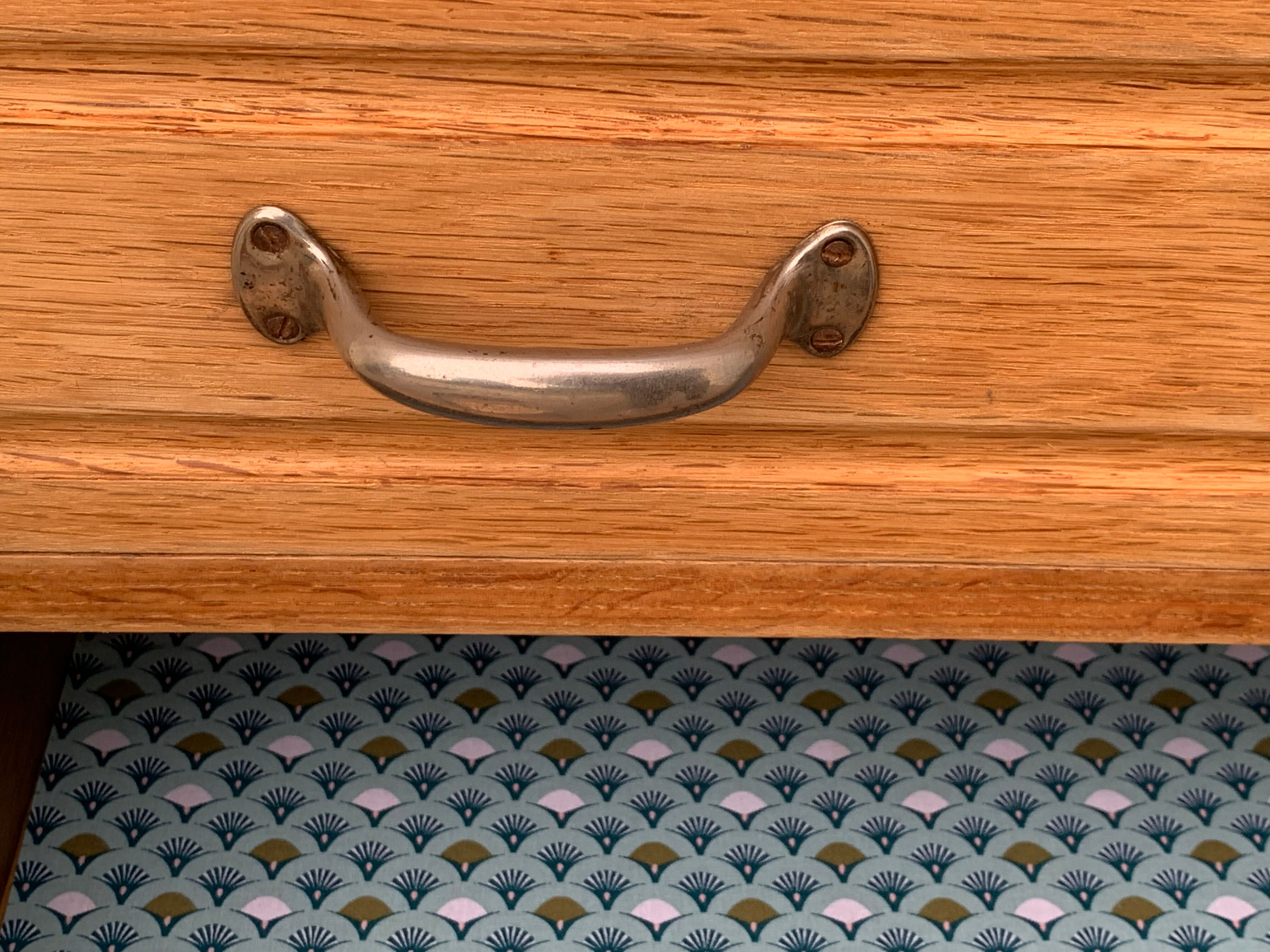 Buffet parisien vitré 1920 bois brut massif