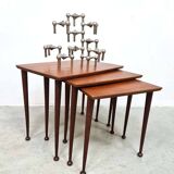 Vintage teak nesting tables mimiset 1960