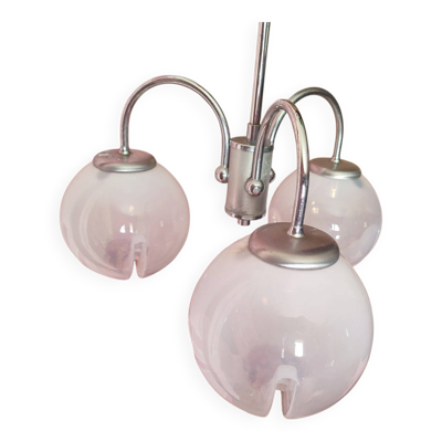 Rare suspension en verre mazzega 1970