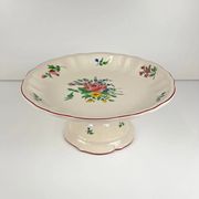 Compote dish KG Lunéville, model "Réverbère", rose pattern