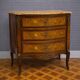 Lady's curved commode in Louis XV style, inlaid with marble – 19th century