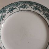 Terre de Fer flat plates from Onnaing earthenware model "Roses Mousses" late 19th century