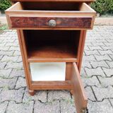 Bedside table chene and pink marble