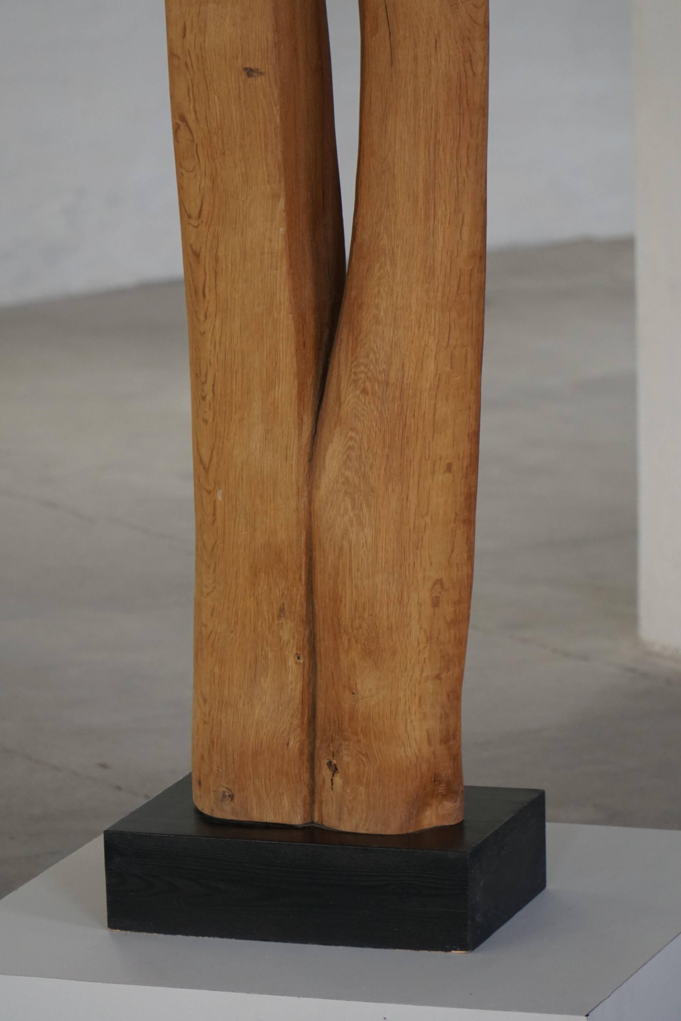 Large Wooden Sculpture "Joy" by Ole Wettergren, Modern Danish, 1980s