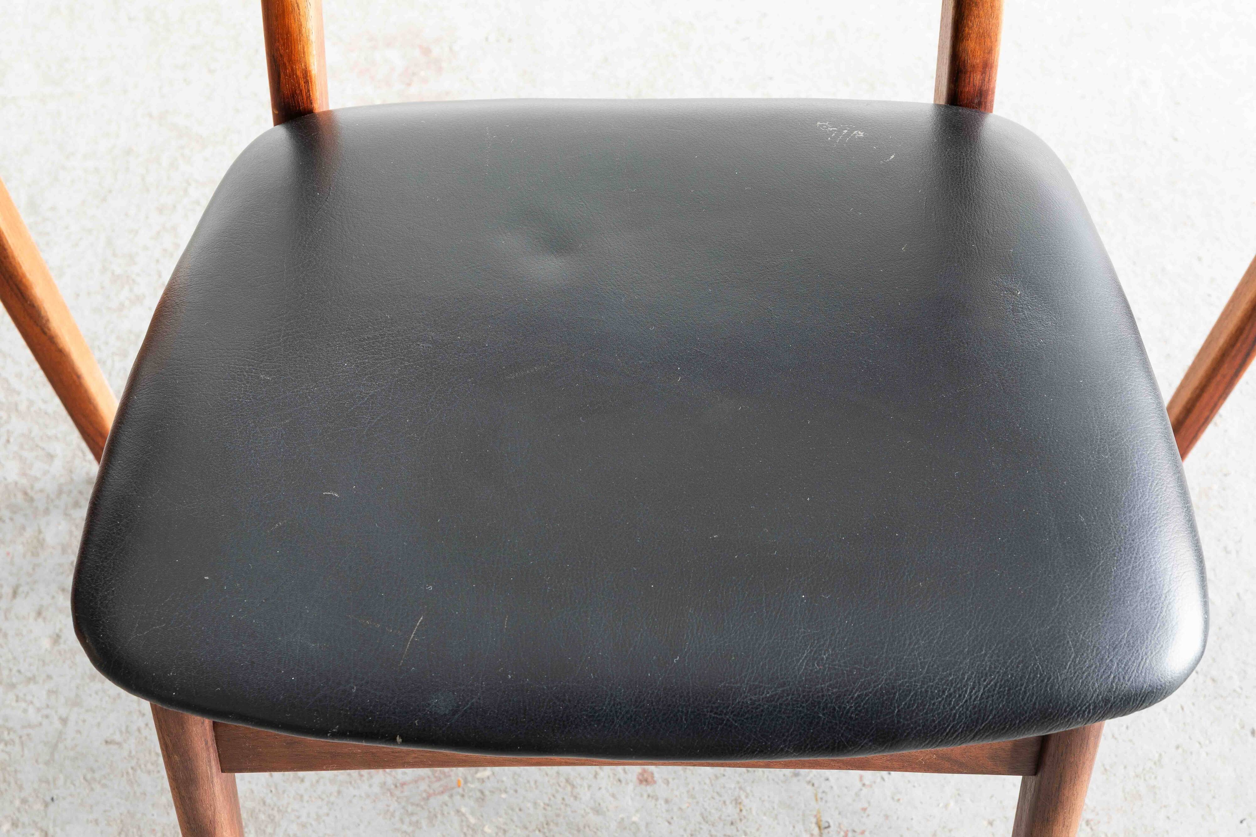 Dining chairs 'model 60' by Hennig Kjaernulf for Bruno Hansen, Denmark 1960