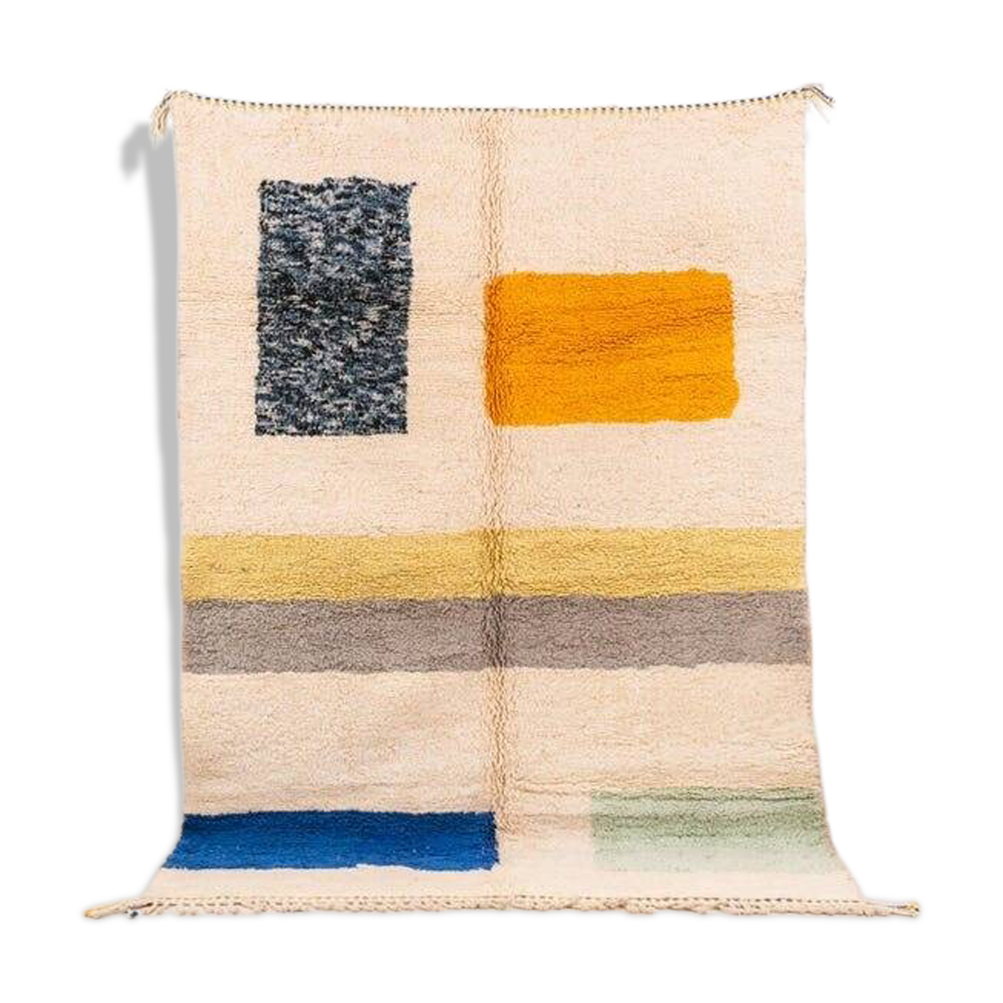 Berber wool rug with colourful patterns, size 150/250 cm.