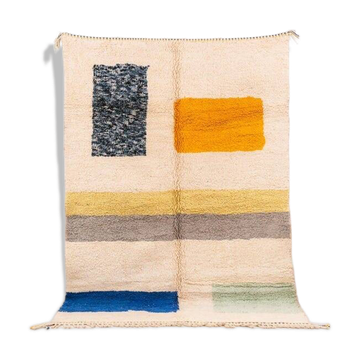 Berber wool rug with colourful patterns, size 150/250 cm.