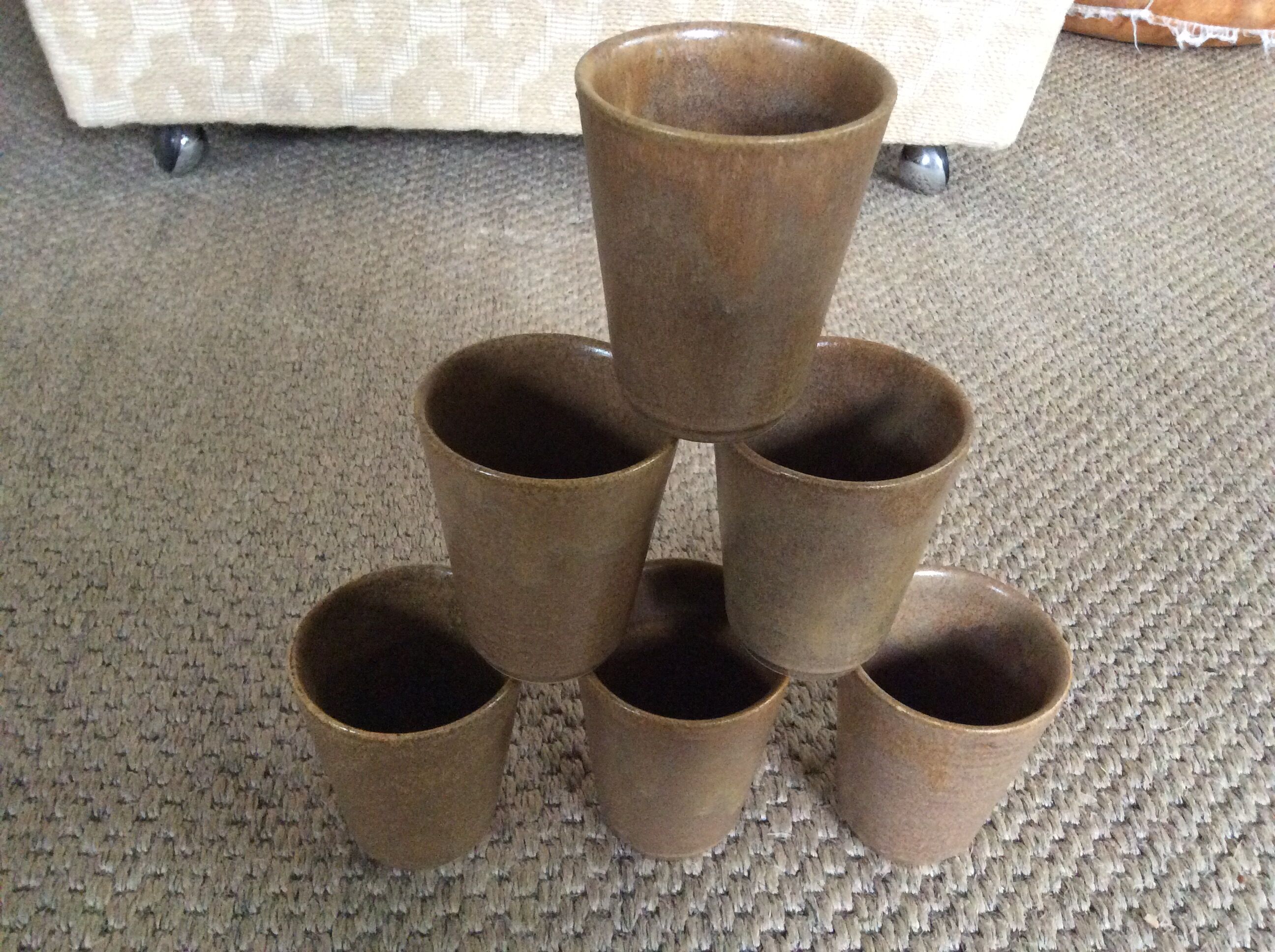 Series of sandstone cups