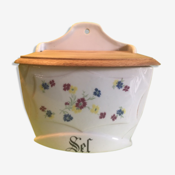 Wall salt box porcelain flowers