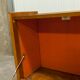 Meuble bar artisanal en bois et céramique orange 1970