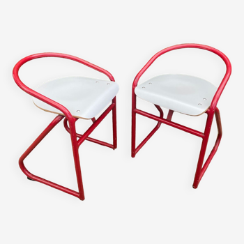 Pair of high chairs Samo 80's lab stools