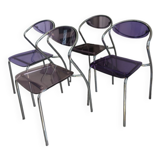 Set of 4 mid century designer chairs