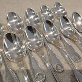 12 silver-plated coffee spoons, Christofle Vendome, 13.6 cm