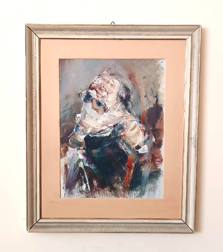 Large oil painting on canvas - Alberto Alberti (1894-1974) 1959 - female figure