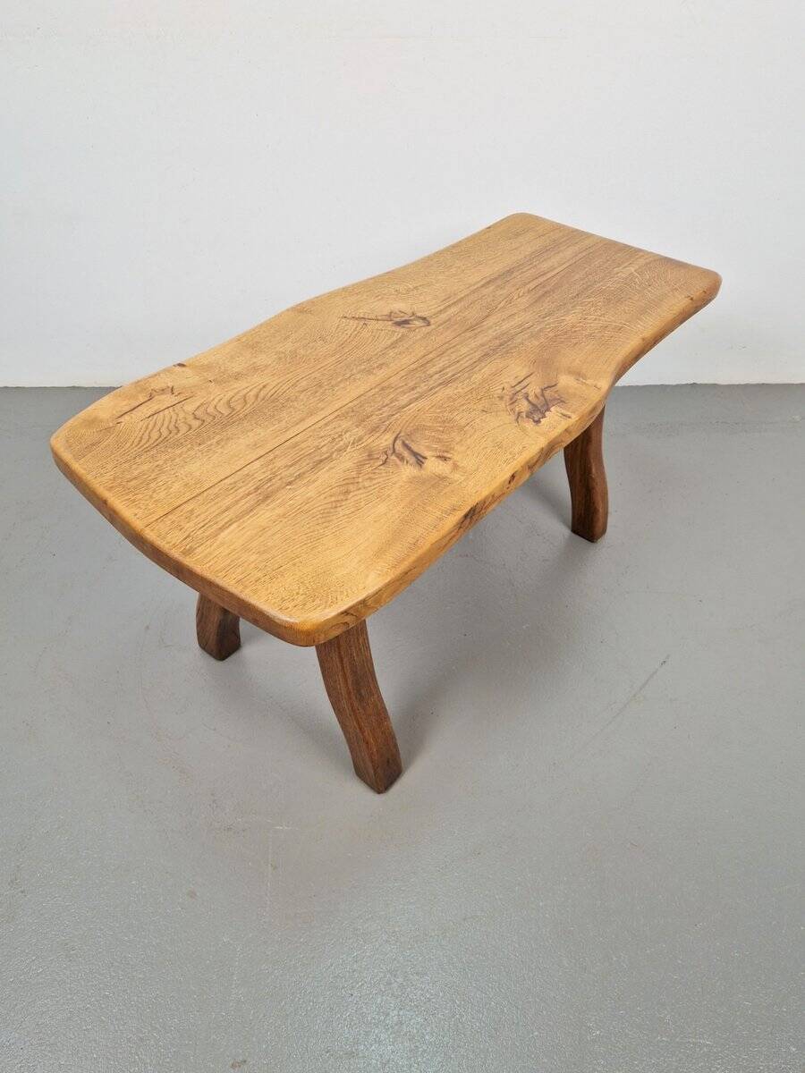 Vintage Brutalist Oak Tree Trunk Side Table, Spain, 1960s