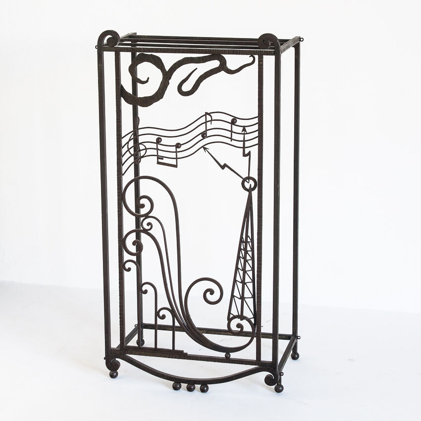 Old wrought iron structure. Vintage, futuristic. Handmade France, 1920