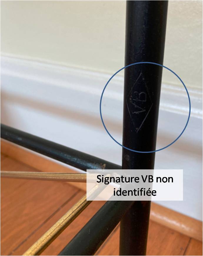 Coffee table 50s metal and glass