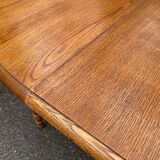 Round extendable dining table Louis Philippe 90cm with 2 extensions in oak.
