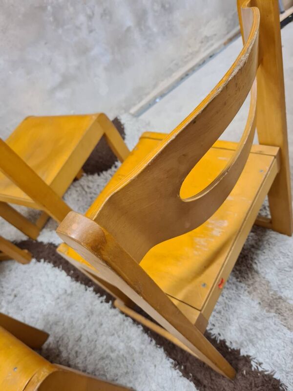 Lot de 6 chaises traineau
vintage