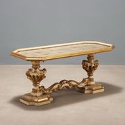 Table basse baroque antique en bois, 19e siècle