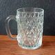 4 vintage beer mugs with a nice design in thick glass, old pint 30 cl.