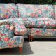 Vintage Howard & Son's London Bridgewater 5-seater fabric corner sofa.