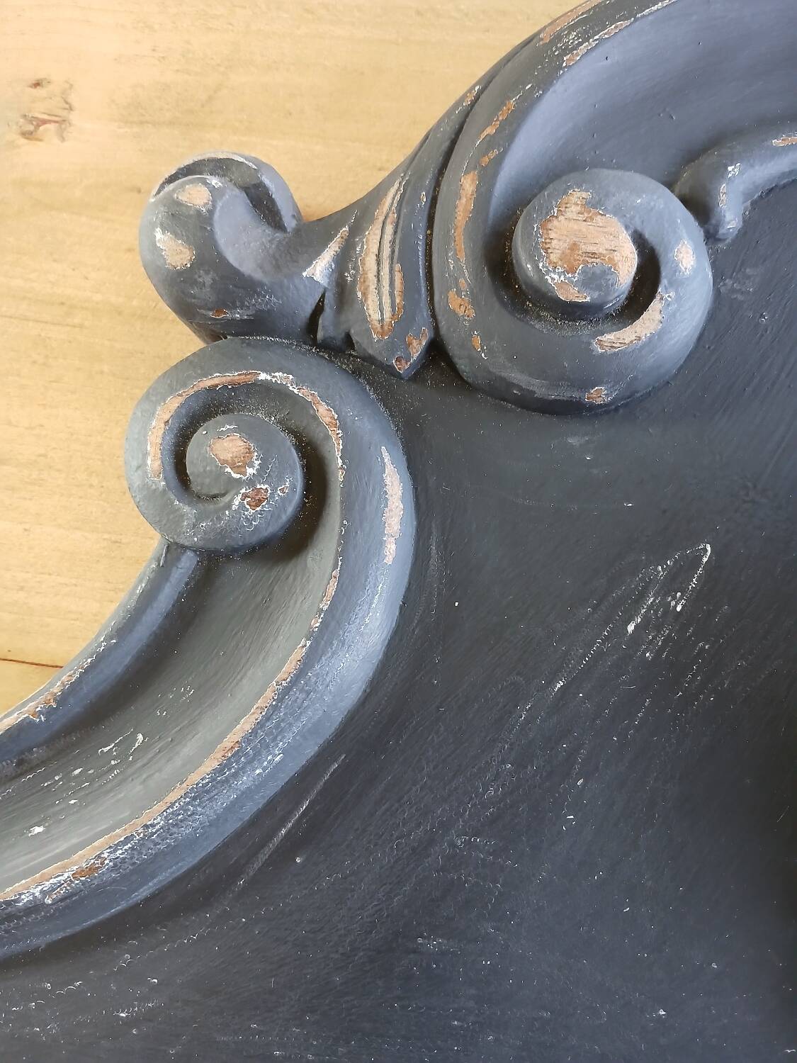 Antique carved wooden pediment