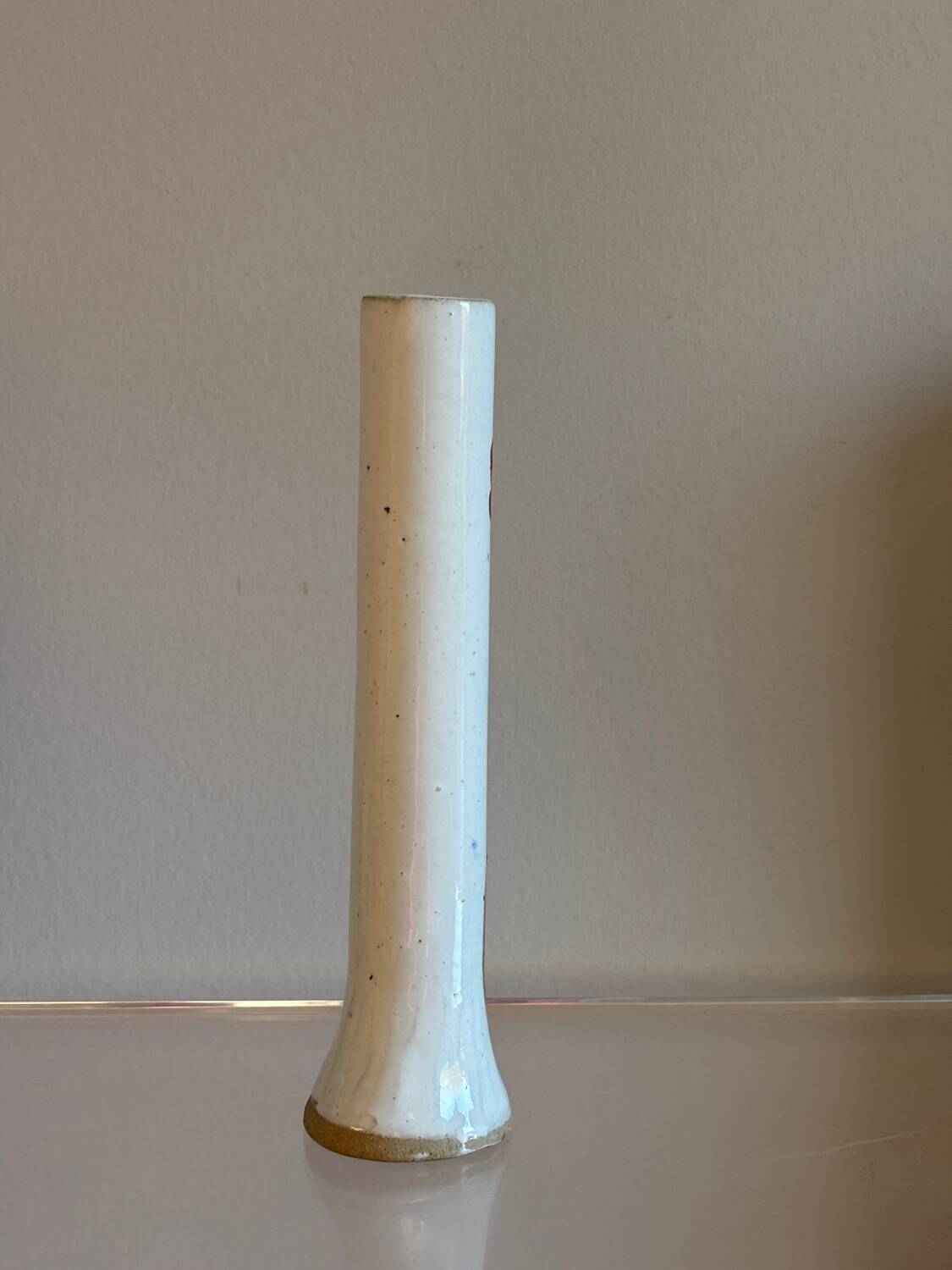 Glazed stoneware tube vase