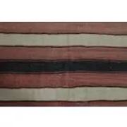 Striped Turkish Vintage Orange Beige Brown Kilim Wool Runner Rugs 142x315