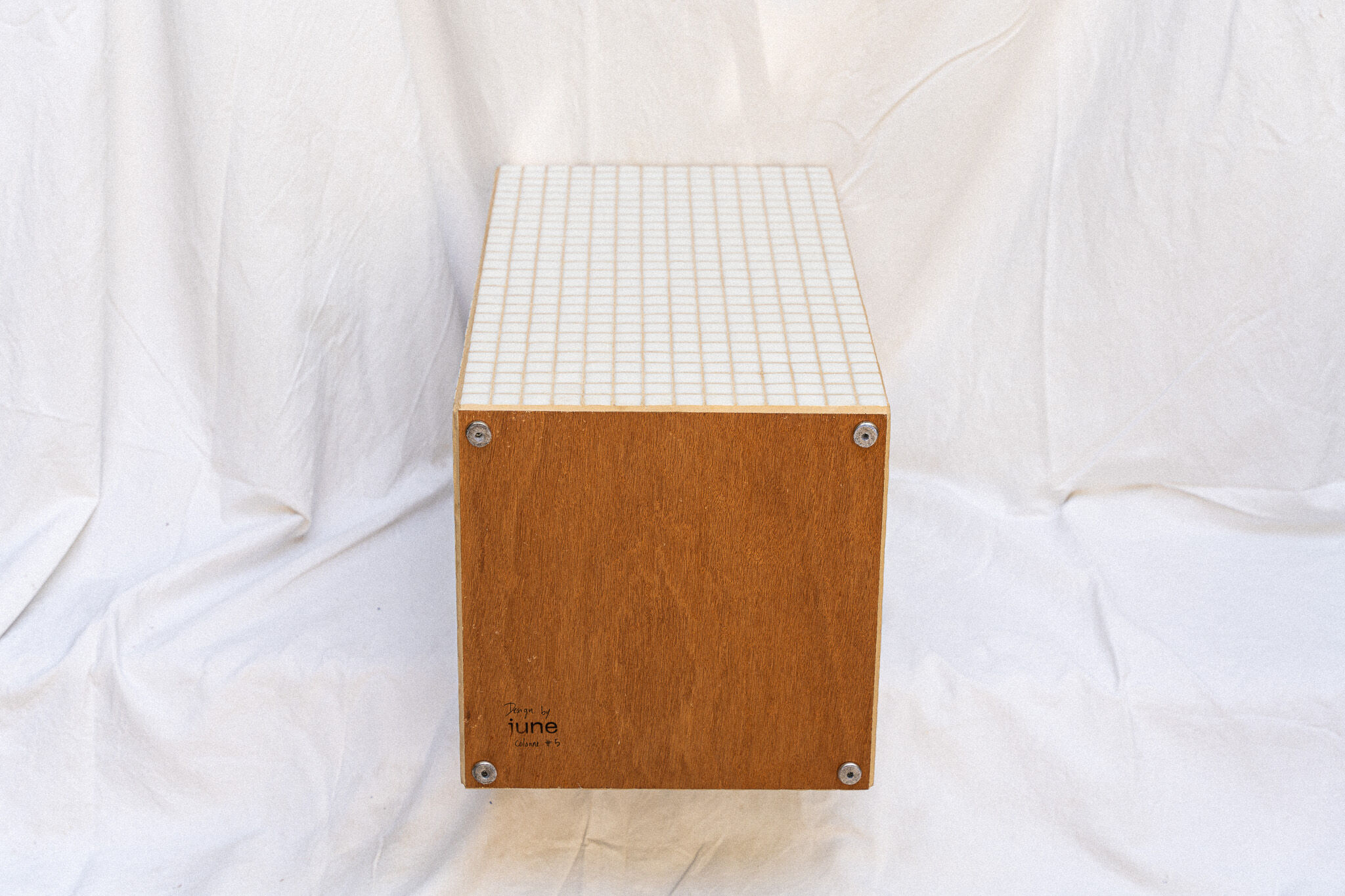 Colonne blanche table d'appoint 66x33 cm