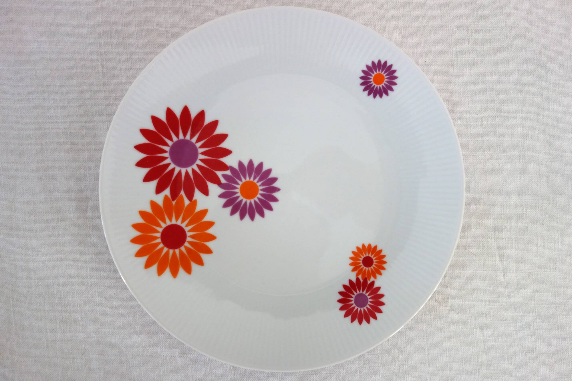 6 Assiettes Plates Seltmann Weiden West Germany 70's