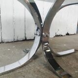 Vintage chrome and smoked glass coffee table