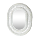 Large framed white wicker mirror 1970s  57x72cm