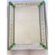 Rectangular Venetian Murano Glass Mirror with Green Floral Hand-Carving