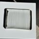 Trio of small rectangular serving dishes white and black Indonesian ceramic 21x16