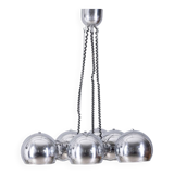 Vintage 1970s chrome-plated chandelier designed by Goffredo Reggiani