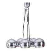 Vintage 1970s chrome-plated chandelier designed by Goffredo Reggiani