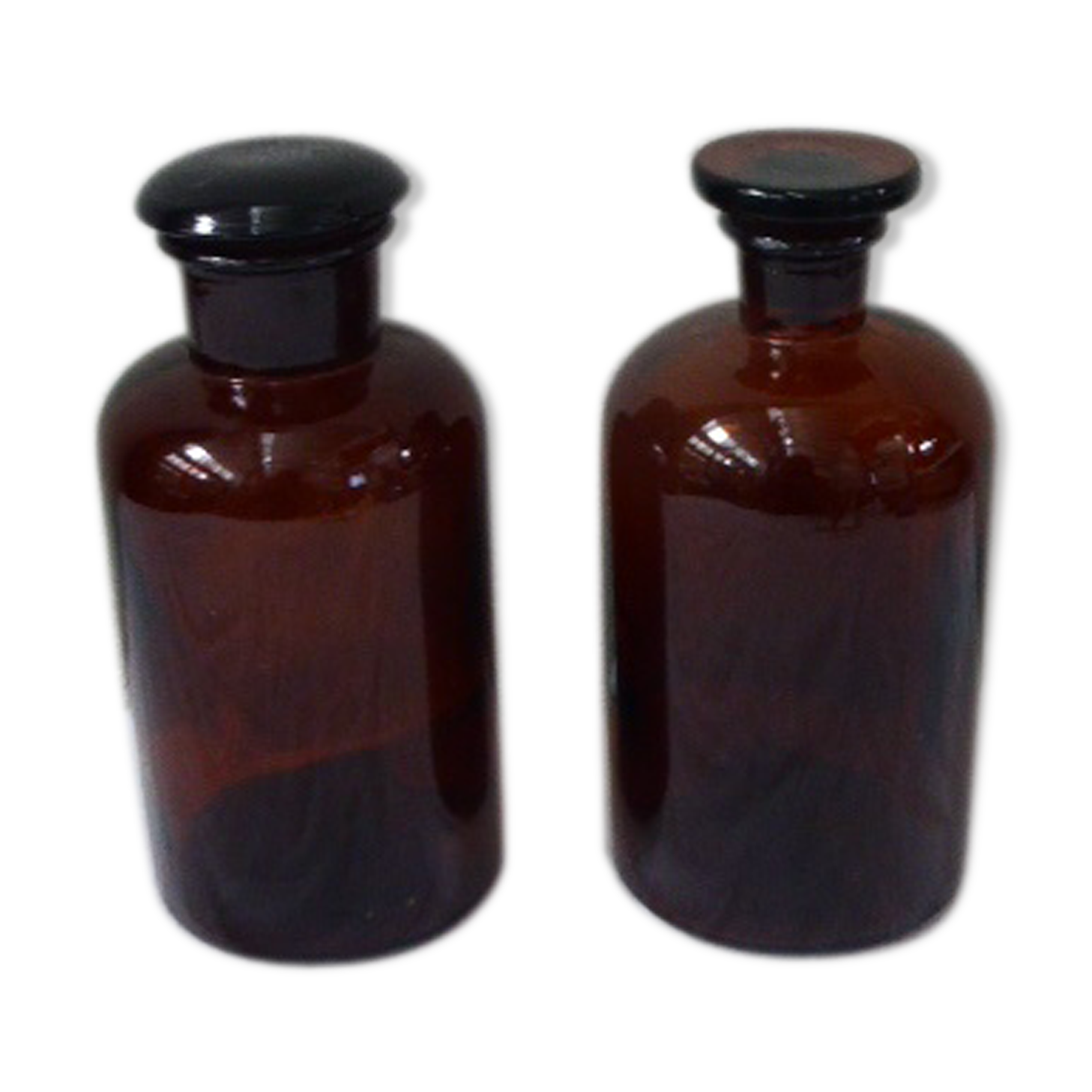 5 Bouteilles Pharmacie Verre Ambré 1L NaturGut - Bouchon PP28, Protection UV, Laboratoire/Pharmacy