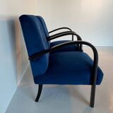 Pair of Blue Italian Art Deco Armchairs, 1930s