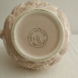 Pink pitcher - glazed ceramics - raspberry reliefs - Salins les Bains
