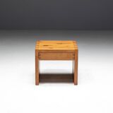 Pine Bedside Table, France, 1960s