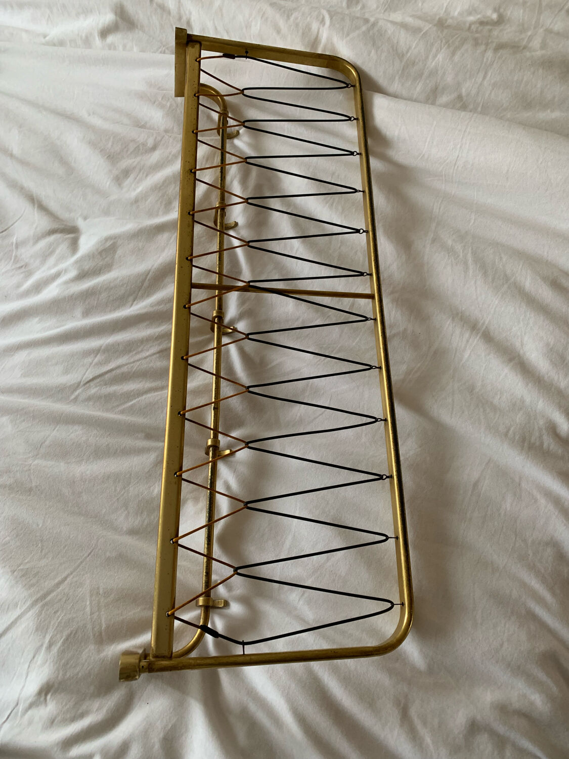 Vintage wall coat rack in gilded metal
