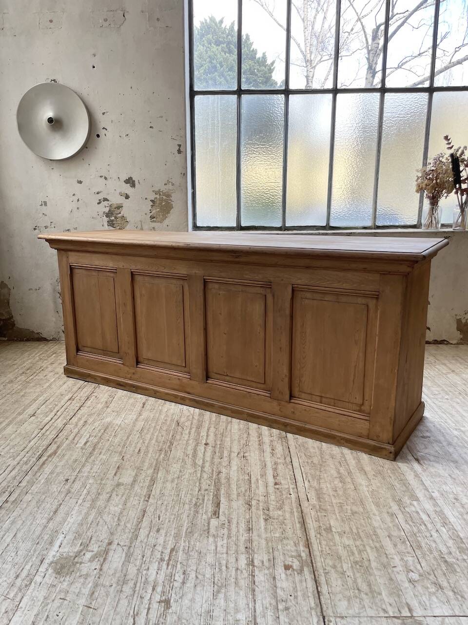 2m pine counter or central island with storage