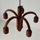 Suspended Sputnik counterweight lamp with 5 arms in teak by Domus, 1970s, Italy.