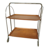 Vintage coffee table, bar, folding side table on wheels
