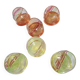 6 Glasses with the name Culbuto in 3 orange colors and 3 lemon yellow colors